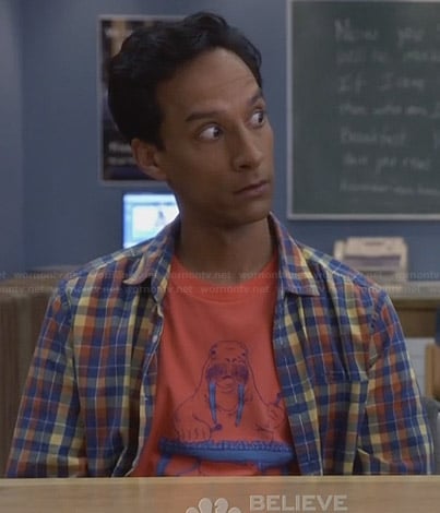 Abed's orange walrus tee on Community