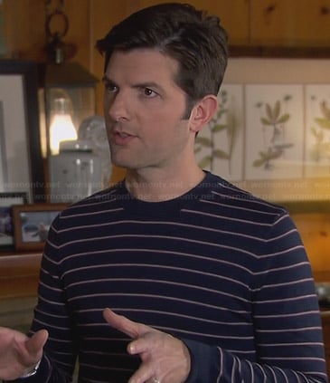 Ben's navy blue striped sweater on Parks and Recreation
