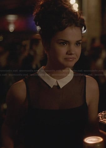 Callie's black illusion dress with white collar on The Fosters