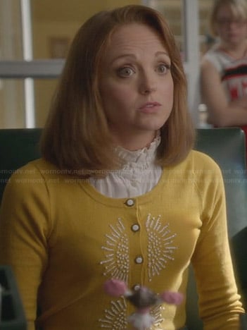 Emma's yellow beaded cardigan on Glee