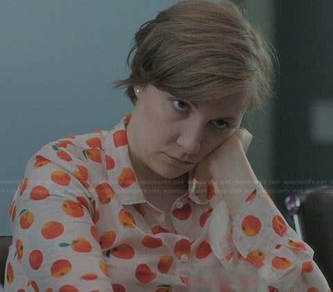 Hannah's orange printed shirt on Girls