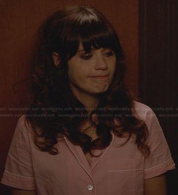 Jess's pink short sleeved pajamas on New Girl