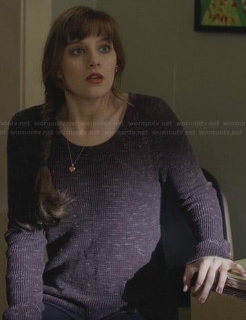 Layla's purple textured long sleeve tee on Nashville