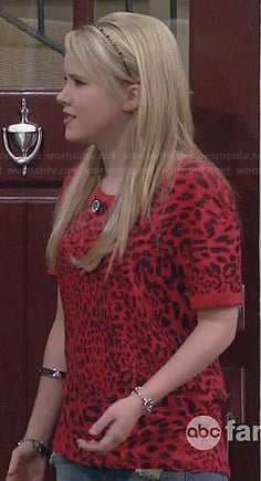 Lennox's red leopard print tee on Melissa and Joey
