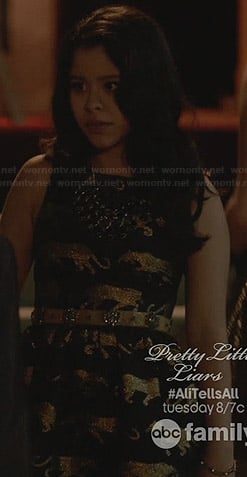 Mariana's black and gold panther dress on The Fosters