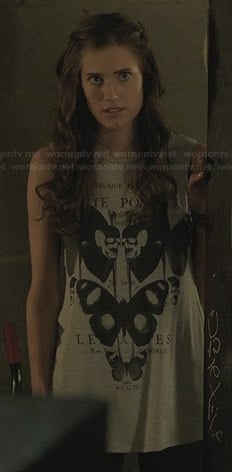 Marnie's butterfly and skull graphic tee on Girls