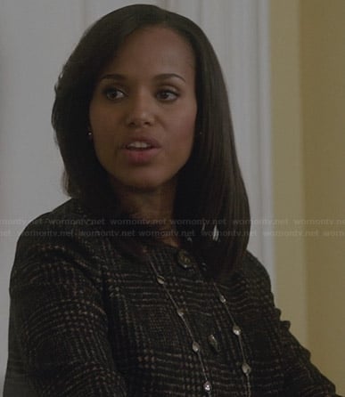 Olivia's brown checked jacket on Scandal