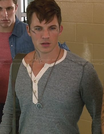 Roman's grey and white henley tee on Star-Crossed