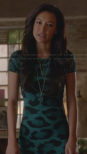 Santana's green leopard print dress on Glee