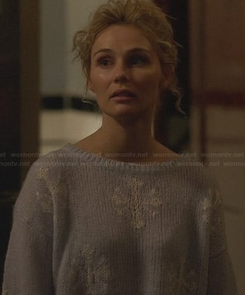 Scarlett's blue snowflake sweater on Nashville