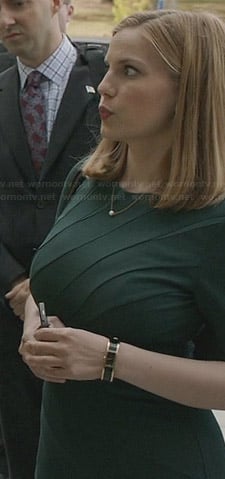 Amy's green seam detail dress on Veep