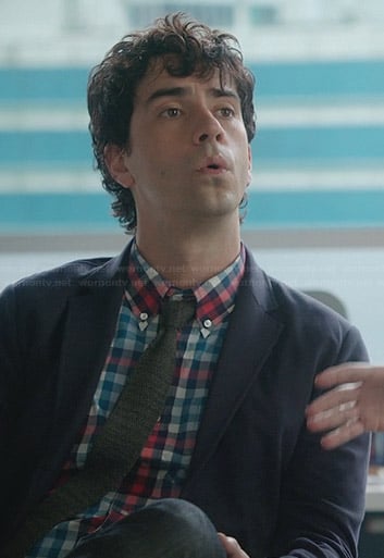 Andy's blue and red checked shirt on The Crazy Ones