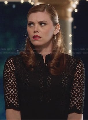 AnnaBeth's black lace half sleeve dress on Hart of Dixie