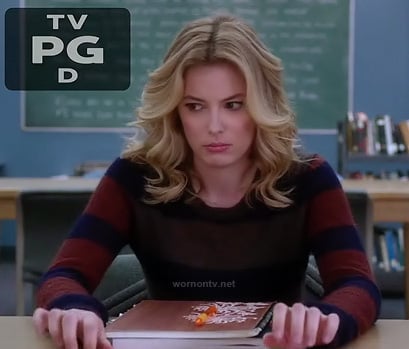 Britta's navy and brown striped sweater on Community