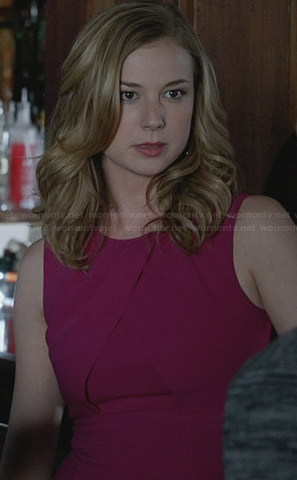 Emily's pink crossover front dress on Revenge