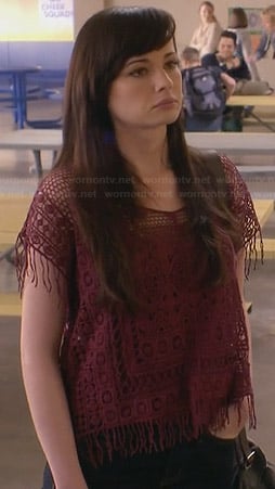 Jenna's red crochet top on Awkward