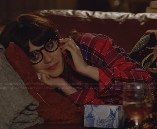 Jess's red plaid pajamas on New Girl