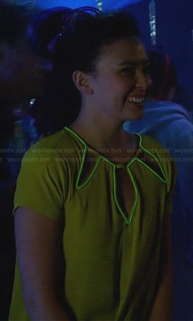 Julia's yellow cutout dress with glow trim on Star-Crossed