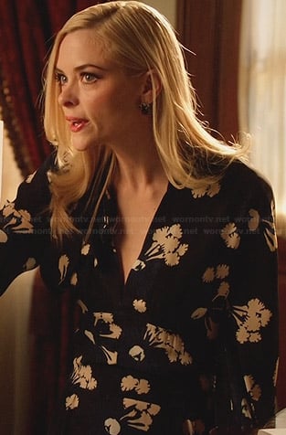 Lemon's black, blue and white floral dress on Hart of Dixie