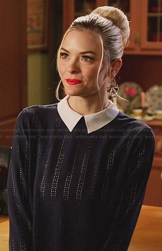 Lemon's blue laser cut top with white collar on Hart of Dixie