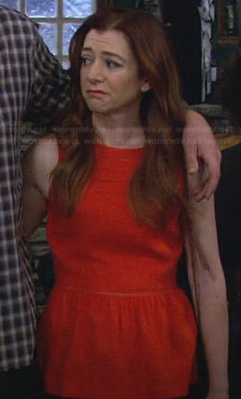Lily's red peplum top on How I Met Your Mother