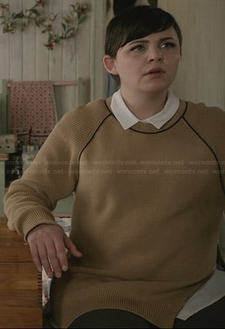 Mary's tan sweater with black trim on Once Upon a Time