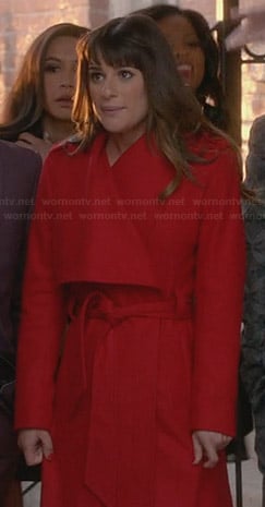 Rachel's red belted coat on Glee
