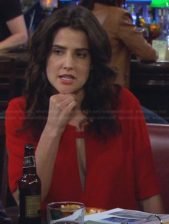 Robin's red cutout top on How I Met Your Mother