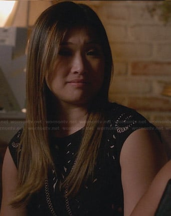 Tina's black embroidered dress on Glee