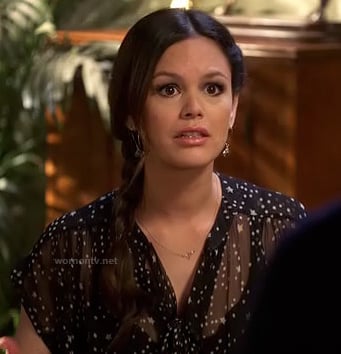 Zoe's black star print blouse on Hart of Dixie
