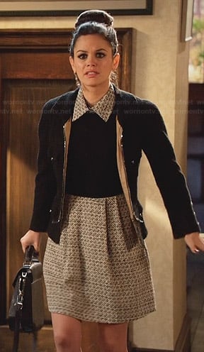 Zoe's black dress with grey tweed collar on Hart of Dixie