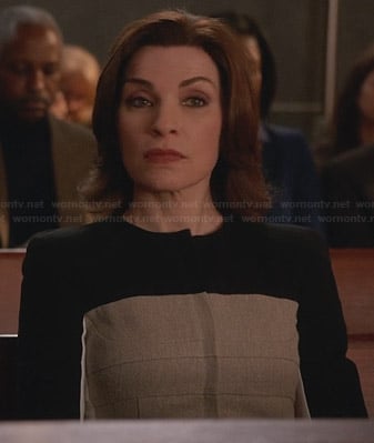 Alicia's beige and black colorblock jacket on The Good Wife