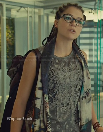 Cosima's grey lace tank top on Orphan Black