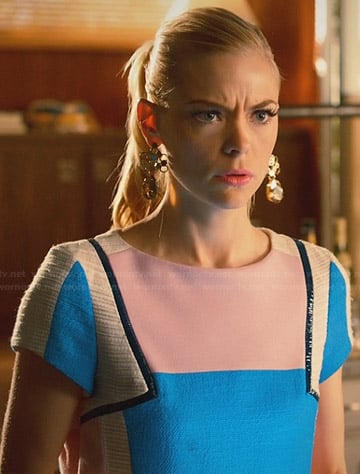 Lemon's pink and blue colorblock dress with leather trim on Hart of Dixie
