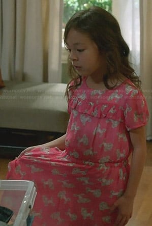 Lily's pink poodle print dress on Modern Family