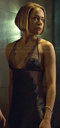 Rachel's lace inset halter neck chemise on Orphan Black