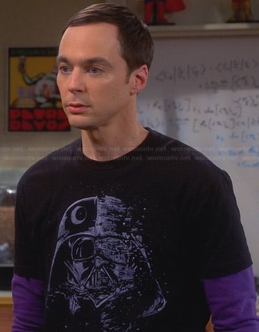 Sheldon's black Darth Vader shirt on The Big Bang Theory