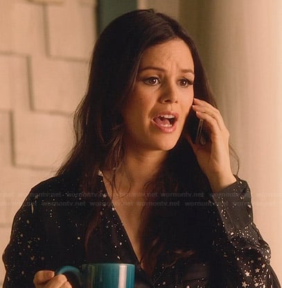 Zoe's black star print pajamas on Hart of Dixie