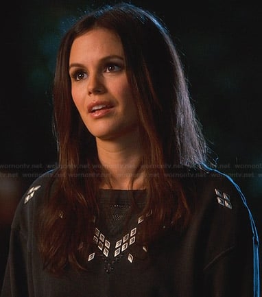 Zoe's black studded sweatshirt on Hart of Dixie