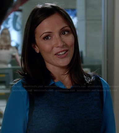 April's blue sweater vest on Chasing Life