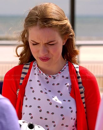 Emma's ladybug print top on Royal Pains