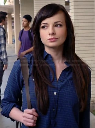 Jenna's blue striped shirt on Awkward