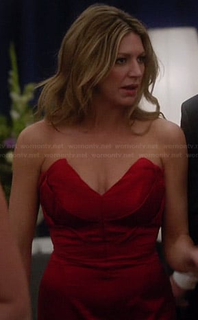 Josslyn's red strapless gown on Mistresses