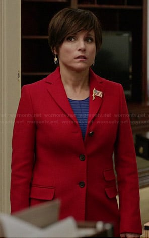 Selina's red coat on Veep