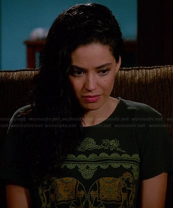 Valentina's elephant graphic tee on Devious Maids