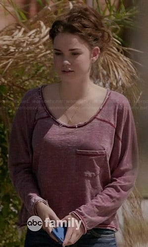 Callie's purple burnout sweatshirt on The Fosters