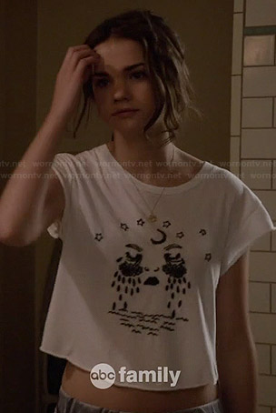 Callie's white tears graphic tee on The Fosters
