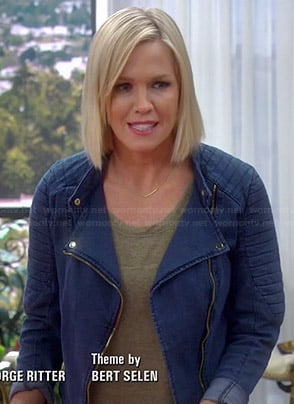Charlie's denim moto jacket on Mystery Girls