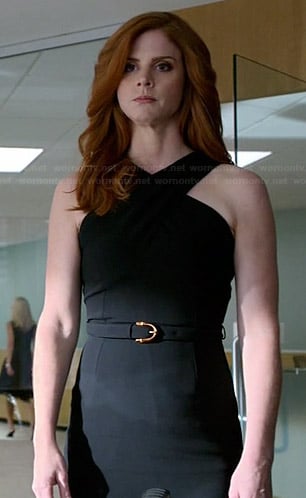 Donna's black cross neck dress on Suits