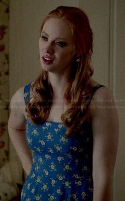 Jessica's blue floral tiered dress on True Blood